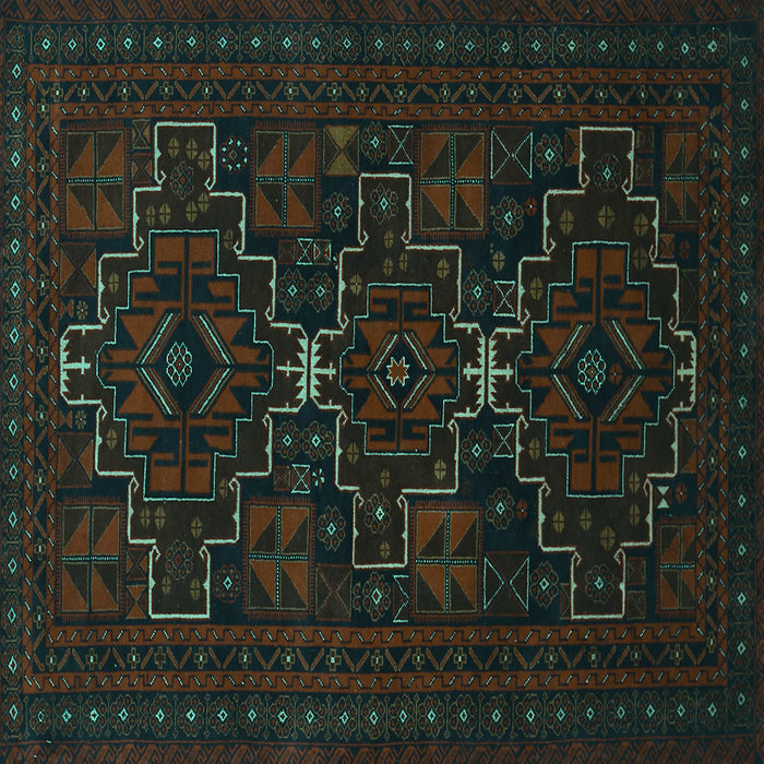 Square Machine Washable Persian Turquoise Traditional Area Rugs, wshtr1533turq