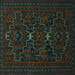 Square Machine Washable Persian Turquoise Traditional Area Rugs, wshtr1533turq