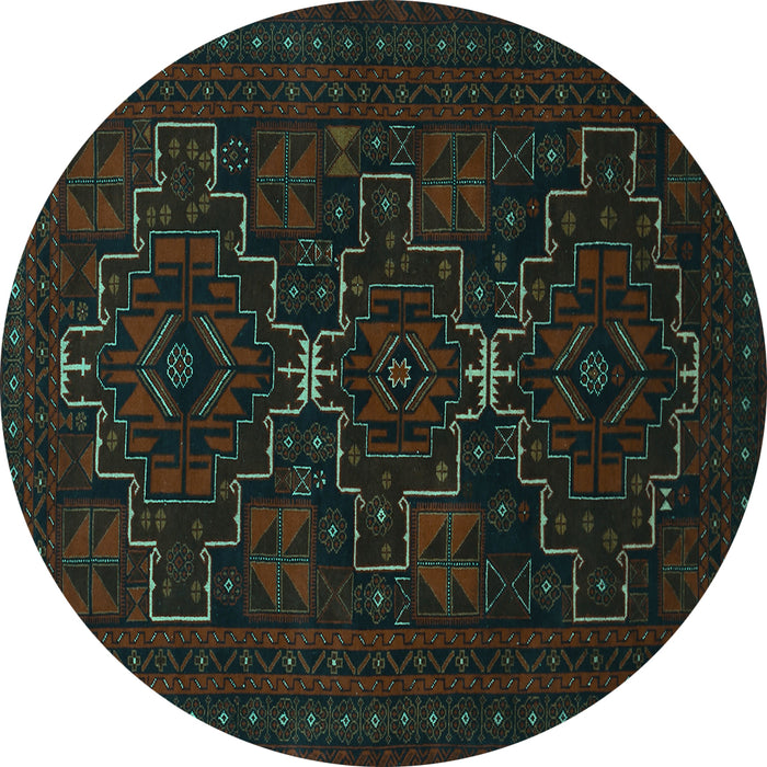 Round Machine Washable Persian Turquoise Traditional Area Rugs, wshtr1533turq