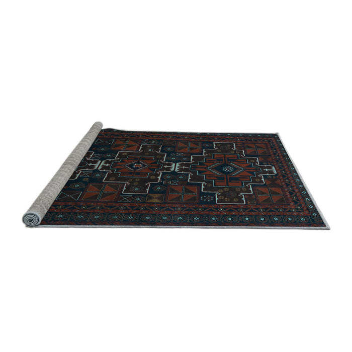 Sideview of Machine Washable Persian Light Blue Traditional Rug, wshtr1533lblu