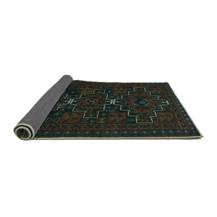 Sideview of Persian Turquoise Traditional Rug, tr1533turq