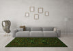 Machine Washable Persian Green Traditional Area Rugs in a Living Room,, wshtr1533grn