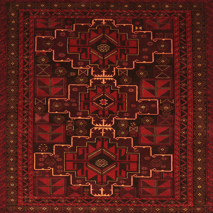 Round Machine Washable Persian Orange Traditional Area Rugs, wshtr1533org