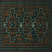 Square Persian Turquoise Traditional Rug, tr1533turq