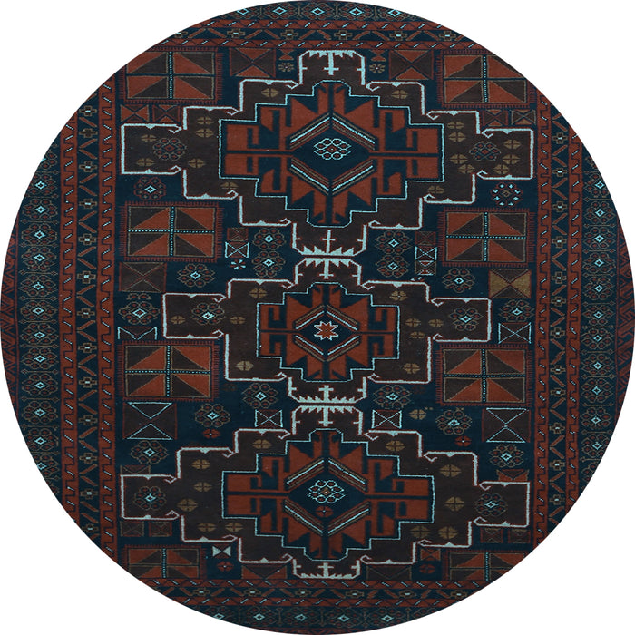 Round Persian Light Blue Traditional Rug, tr1533lblu