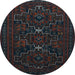 Round Persian Light Blue Traditional Rug, tr1533lblu