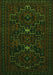 Serging Thickness of Machine Washable Persian Green Traditional Area Rugs, wshtr1533grn