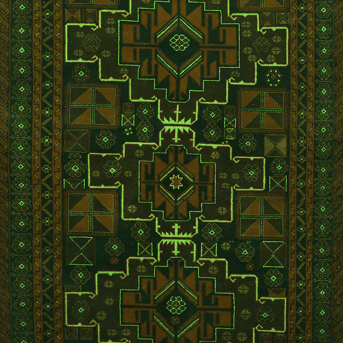 Serging Thickness of Machine Washable Persian Green Traditional Area Rugs, wshtr1533grn