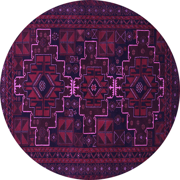Round Persian Purple Traditional Rug, tr1533pur