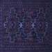 Square Persian Blue Traditional Rug, tr1533blu