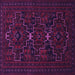 Square Machine Washable Persian Purple Traditional Area Rugs, wshtr1533pur