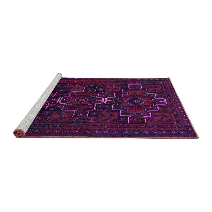 Sideview of Machine Washable Persian Purple Traditional Area Rugs, wshtr1533pur
