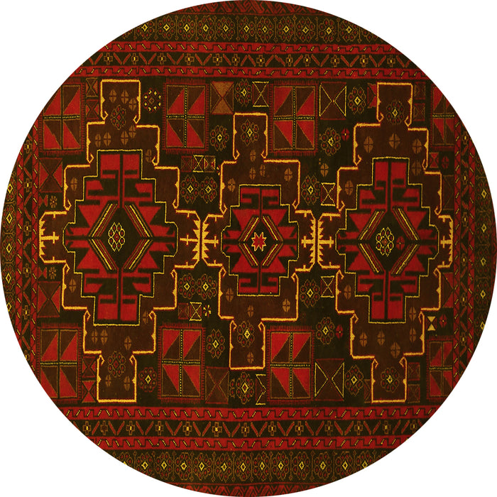 Round Machine Washable Persian Yellow Traditional Rug, wshtr1533yw