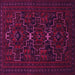 Square Machine Washable Persian Pink Traditional Rug, wshtr1533pnk