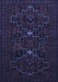 Machine Washable Persian Blue Traditional Rug, wshtr1533blu