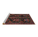 Sideview of Machine Washable Traditional Sepia Brown Rug, wshtr1534