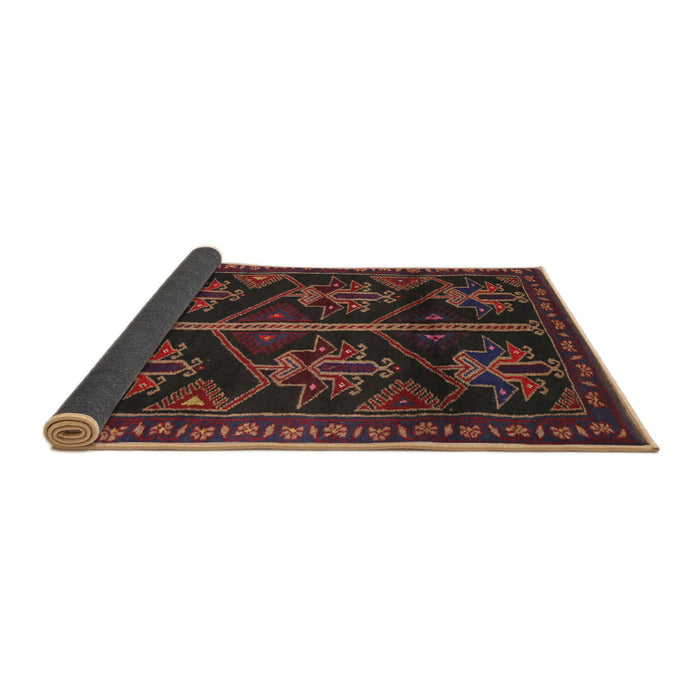 Sideview of Traditional Reddish Brown Persian Rug, tr1534