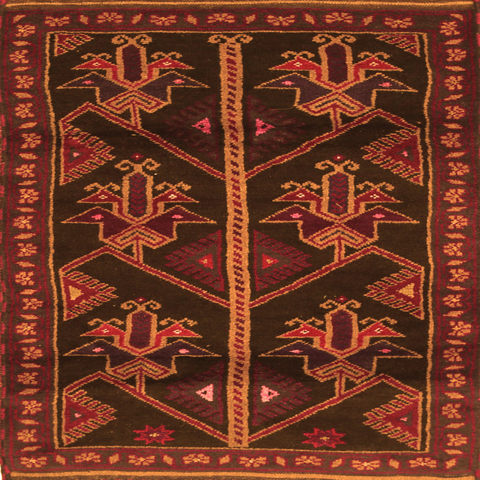 Round Machine Washable Persian Orange Traditional Area Rugs, wshtr1534org