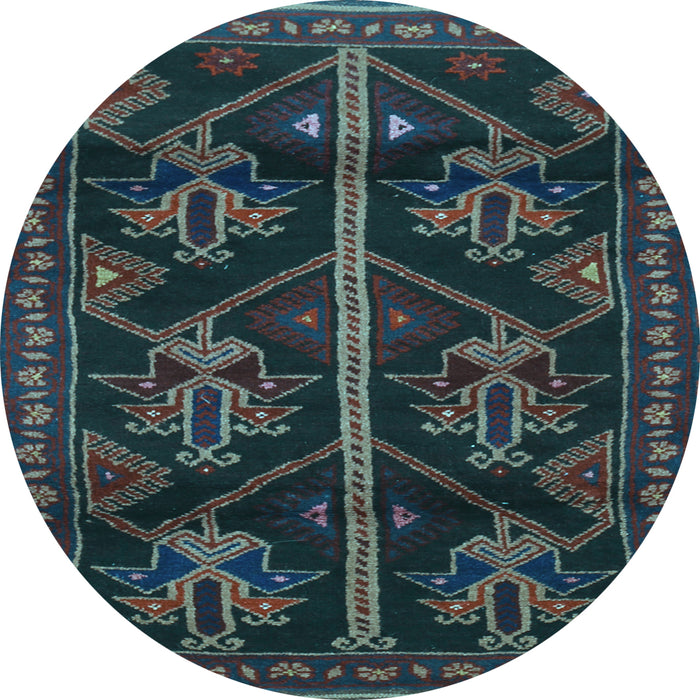 Round Machine Washable Persian Light Blue Traditional Rug, wshtr1534lblu