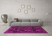 Machine Washable Persian Pink Traditional Rug in a Living Room, wshtr1534pnk