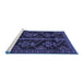 Sideview of Machine Washable Persian Blue Traditional Rug, wshtr1534blu