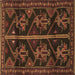 Square Persian Brown Traditional Rug, tr1534brn