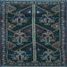 Square Machine Washable Persian Light Blue Traditional Rug, wshtr1534lblu