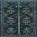 Square Persian Light Blue Traditional Rug, tr1534lblu