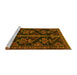 Sideview of Machine Washable Persian Yellow Traditional Rug, wshtr1534yw