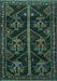 Machine Washable Persian Turquoise Traditional Area Rugs, wshtr1534turq