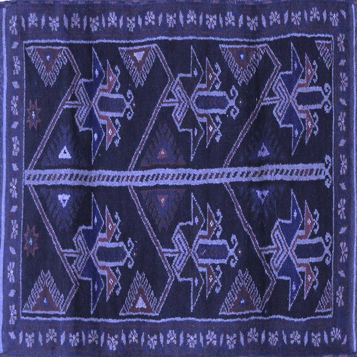 Square Persian Blue Traditional Rug, tr1534blu
