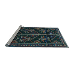 Sideview of Machine Washable Persian Light Blue Traditional Rug, wshtr1534lblu