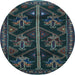 Round Persian Light Blue Traditional Rug, tr1534lblu