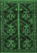 Machine Washable Persian Emerald Green Traditional Area Rugs, wshtr1534emgrn