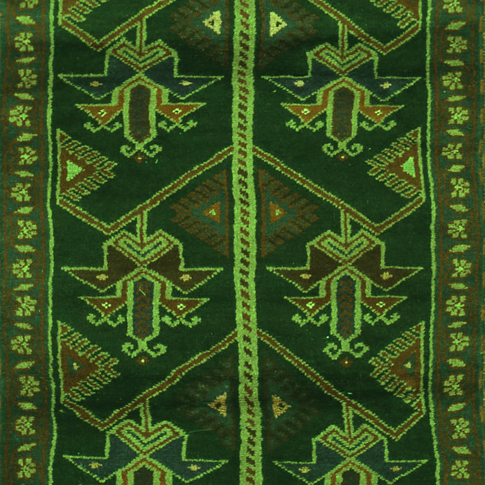 Serging Thickness of Machine Washable Persian Green Traditional Area Rugs, wshtr1534grn