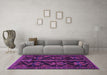 Machine Washable Persian Purple Traditional Area Rugs in a Living Room, wshtr1534pur