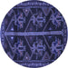 Round Persian Blue Traditional Rug, tr1534blu