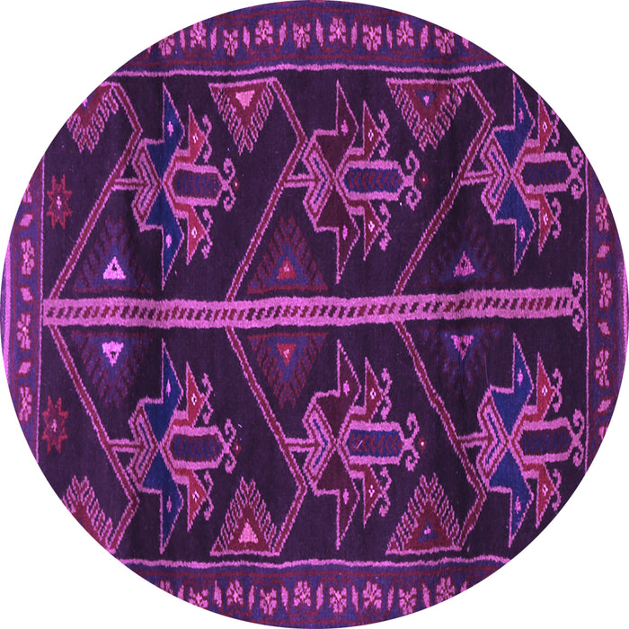 Round Persian Purple Traditional Rug, tr1534pur