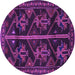 Round Persian Purple Traditional Rug, tr1534pur
