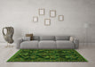 Machine Washable Persian Green Traditional Area Rugs in a Living Room,, wshtr1534grn