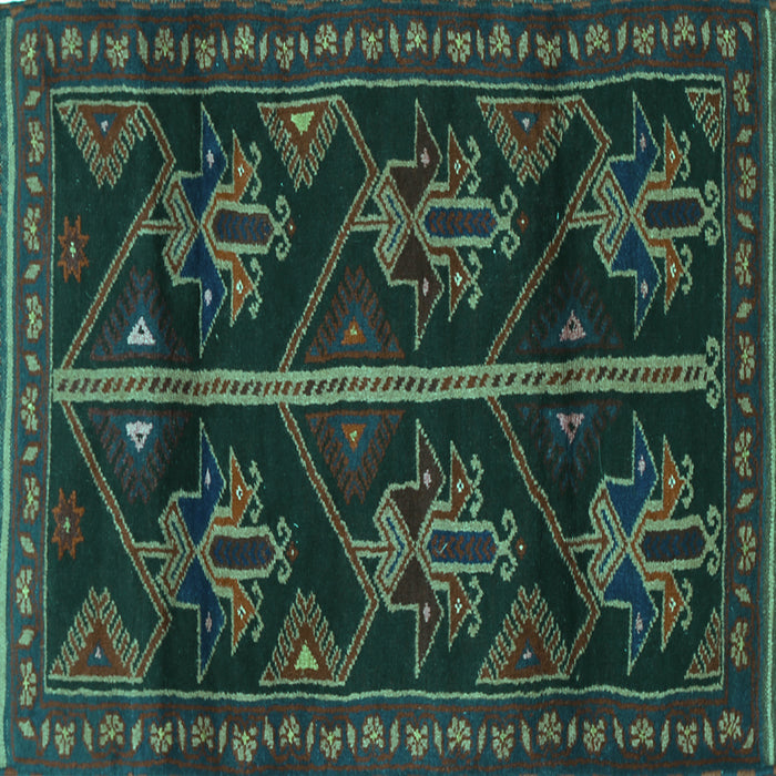 Square Persian Turquoise Traditional Rug, tr1534turq