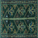 Square Persian Turquoise Traditional Rug, tr1534turq