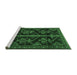 Sideview of Machine Washable Persian Emerald Green Traditional Area Rugs, wshtr1534emgrn