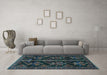 Machine Washable Persian Light Blue Traditional Rug in a Living Room, wshtr1534lblu