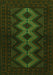 Serging Thickness of Machine Washable Persian Green Traditional Area Rugs, wshtr1535grn