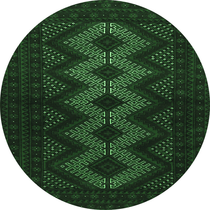 Round Persian Emerald Green Traditional Rug, tr1535emgrn