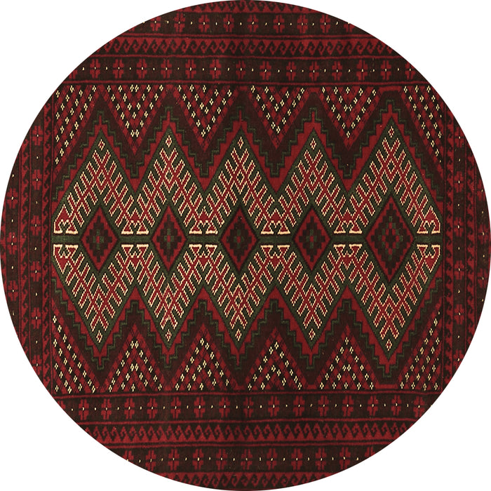 Round Machine Washable Persian Brown Traditional Rug, wshtr1535brn