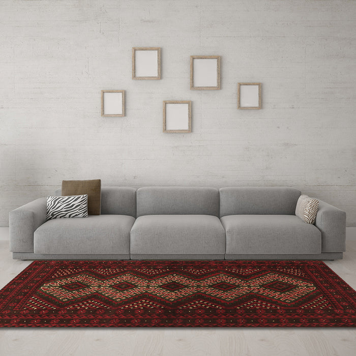 Machine Washable Persian Brown Traditional Rug in a Living Room,, wshtr1535brn
