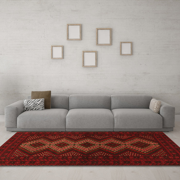 Machine Washable Persian Orange Traditional Area Rugs in a Living Room, wshtr1535org