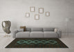 Machine Washable Persian Turquoise Traditional Area Rugs in a Living Room,, wshtr1535turq